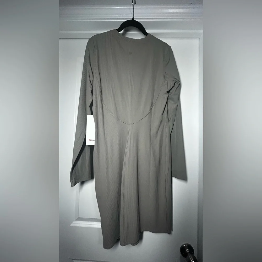 lululemon athletica NWT Warm Ash‎ Gray Ribbed Long-Sleeve Dress